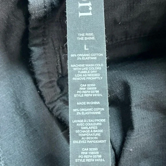 Vuori Ripstop Pants Men LG Charcoal Ripstop Climber Drawstring Zip Pocket V412 - Picture 5 of 5